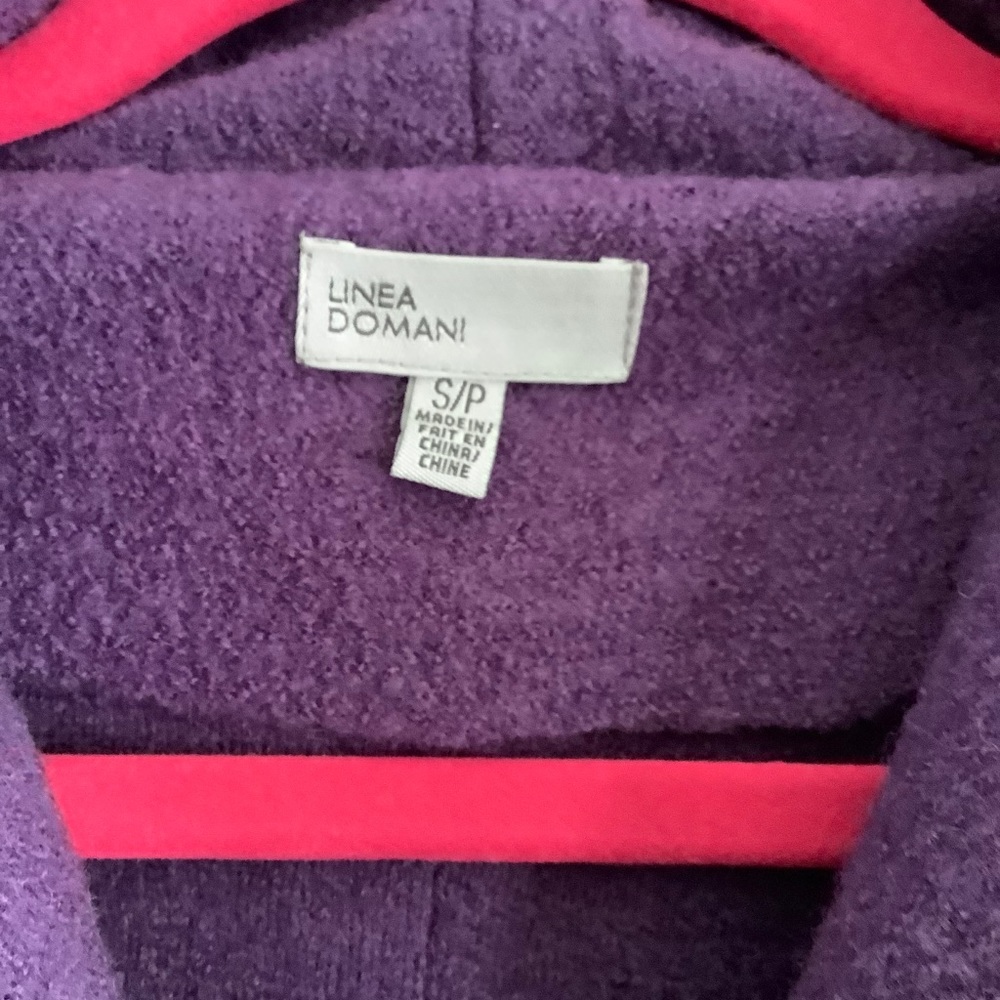 Linea Domani Wool Purple Hooded Jacket - Picture 7 of 8